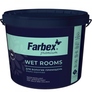 Краска для влажных помещений Wet Rooms, 7кг ТМ Farbex