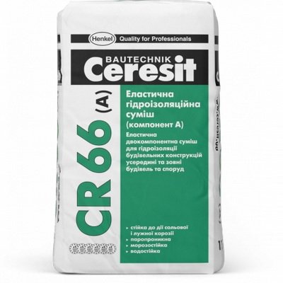 Суміш еластична гідроізоляційна Ceresit CR 66, 17,5 кг + 5 л.