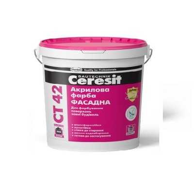 Краска акриловая Ceresit CT 42, 10 л.