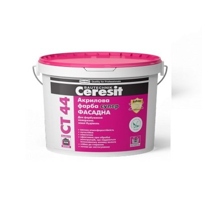 Краска фасадная акриловая Ceresit CT 44, 10 л.