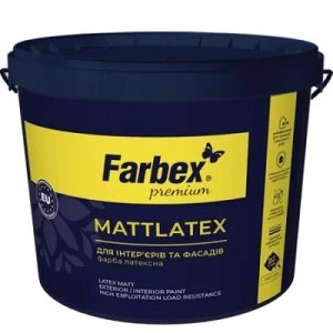 Краска латексная для наружных и внутренних работ Mattlatex, 14кг ТМ Farbex