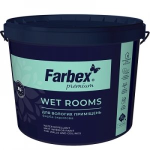 Фарба для вологих приміщень Wet Rooms, 7кг ТМ Farbex